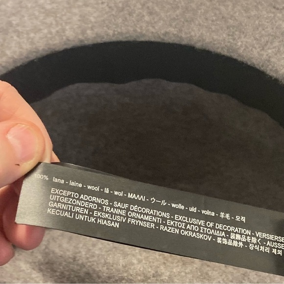 ZARA Sz S or 57 cms 100% Wool Hat Grey with Black Band Like New - Picture 8 of 14